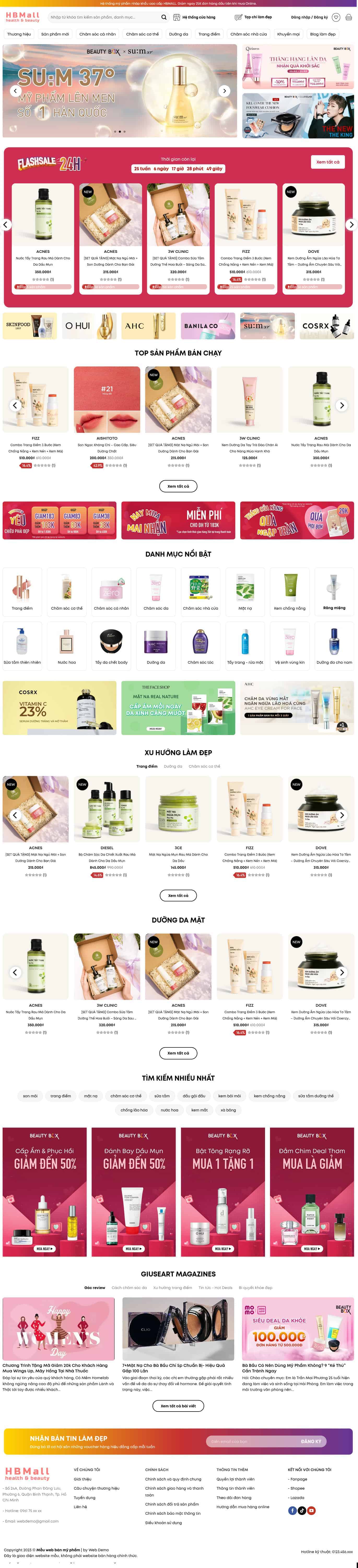 Theme wordpress mỹ phẩm 11